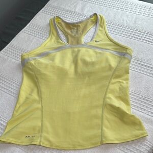 Nike Yellow Fitted Sleeveless Tank Top